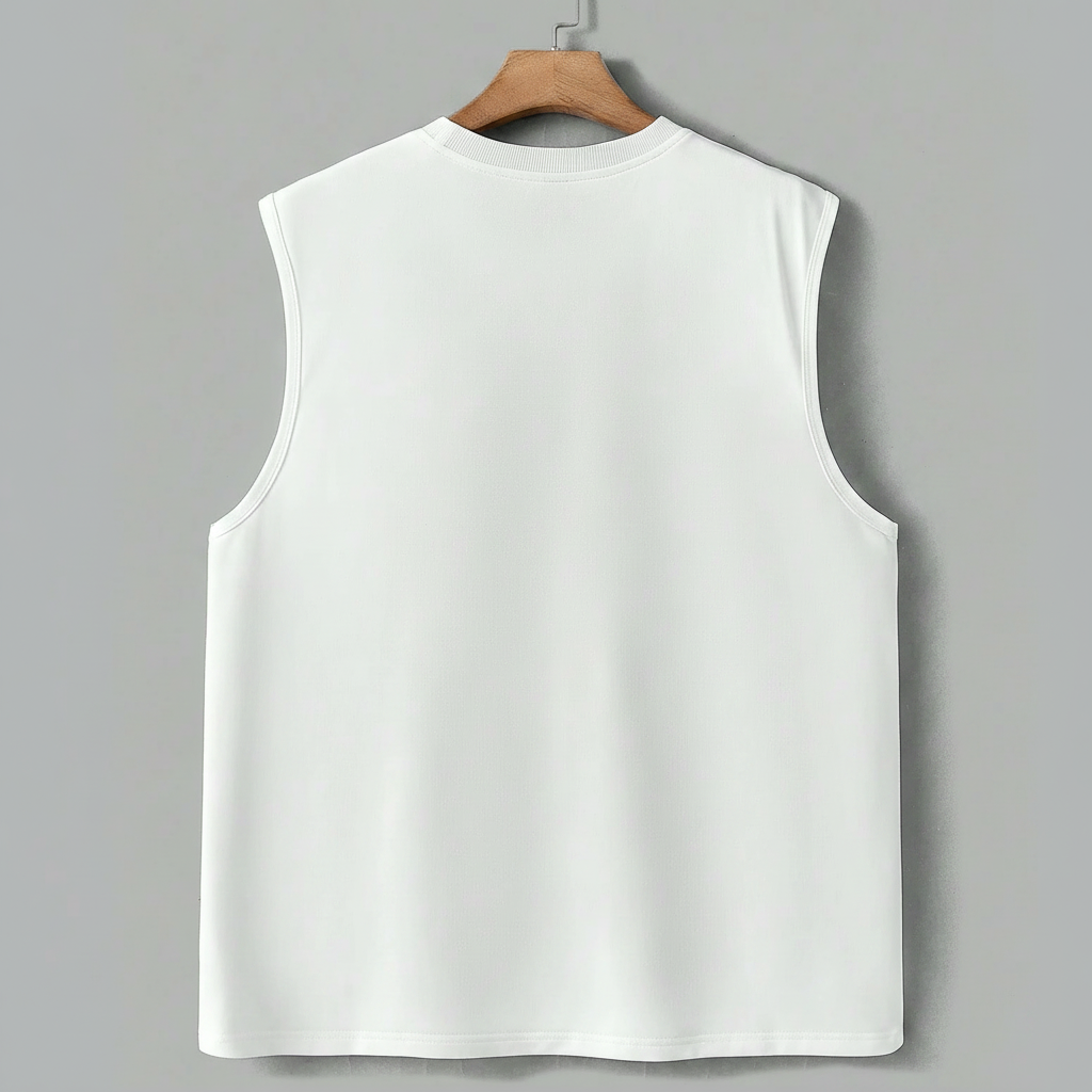 Solid Color Regular Fit Wide Strap Tank Top For Men