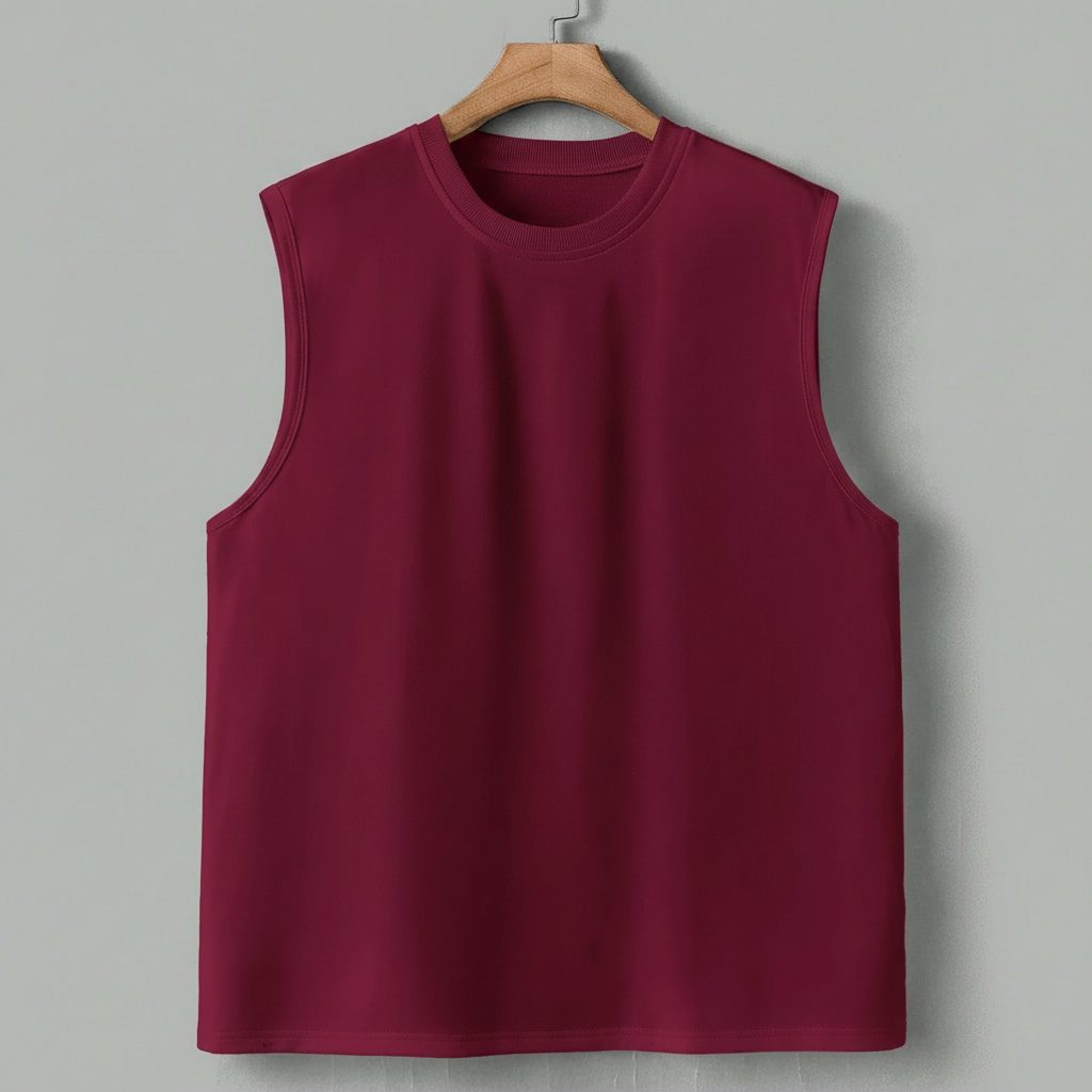 Solid Color Regular Fit Wide Strap Tank Top For Men