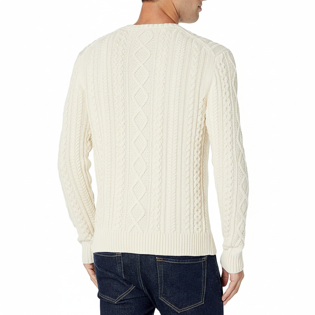 Long Sleeve Cable Knit Pullover Sweater