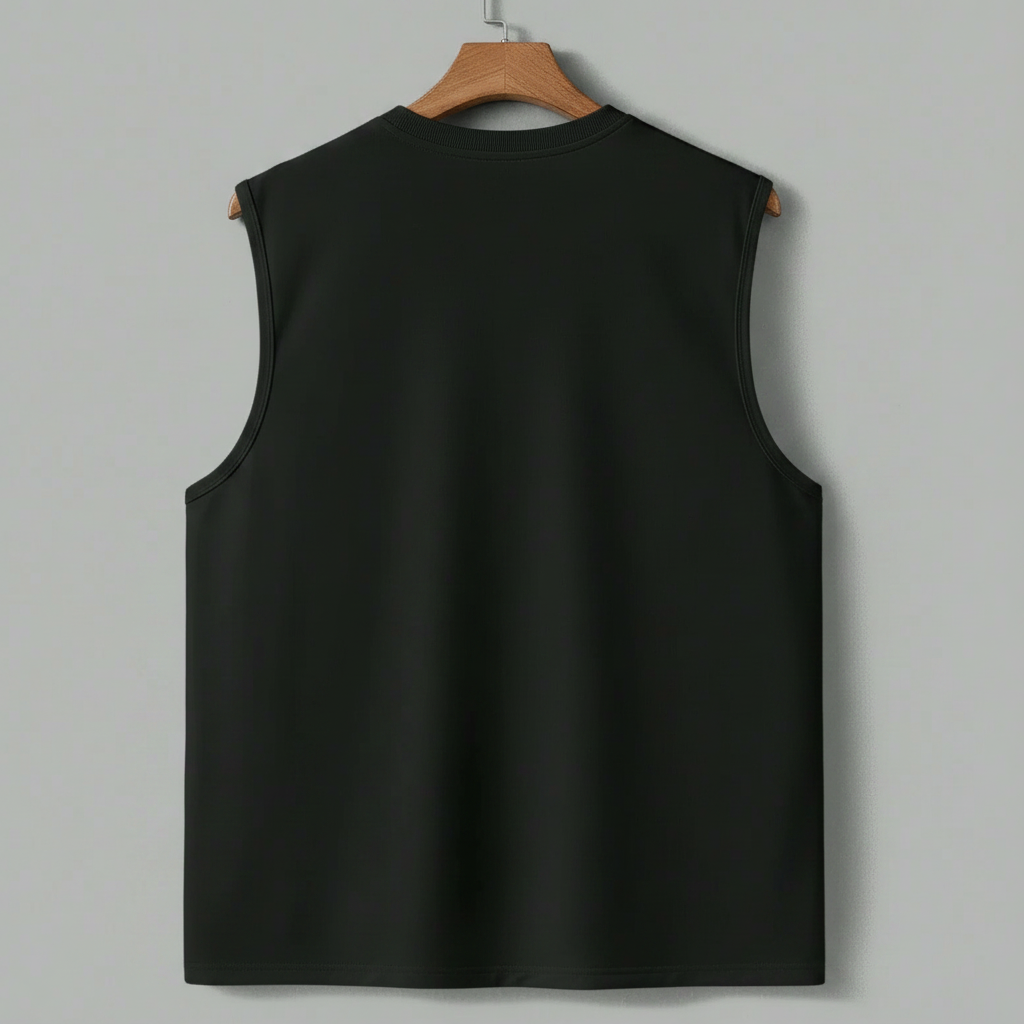 Solid Color Regular Fit Wide Strap Tank Top For Men