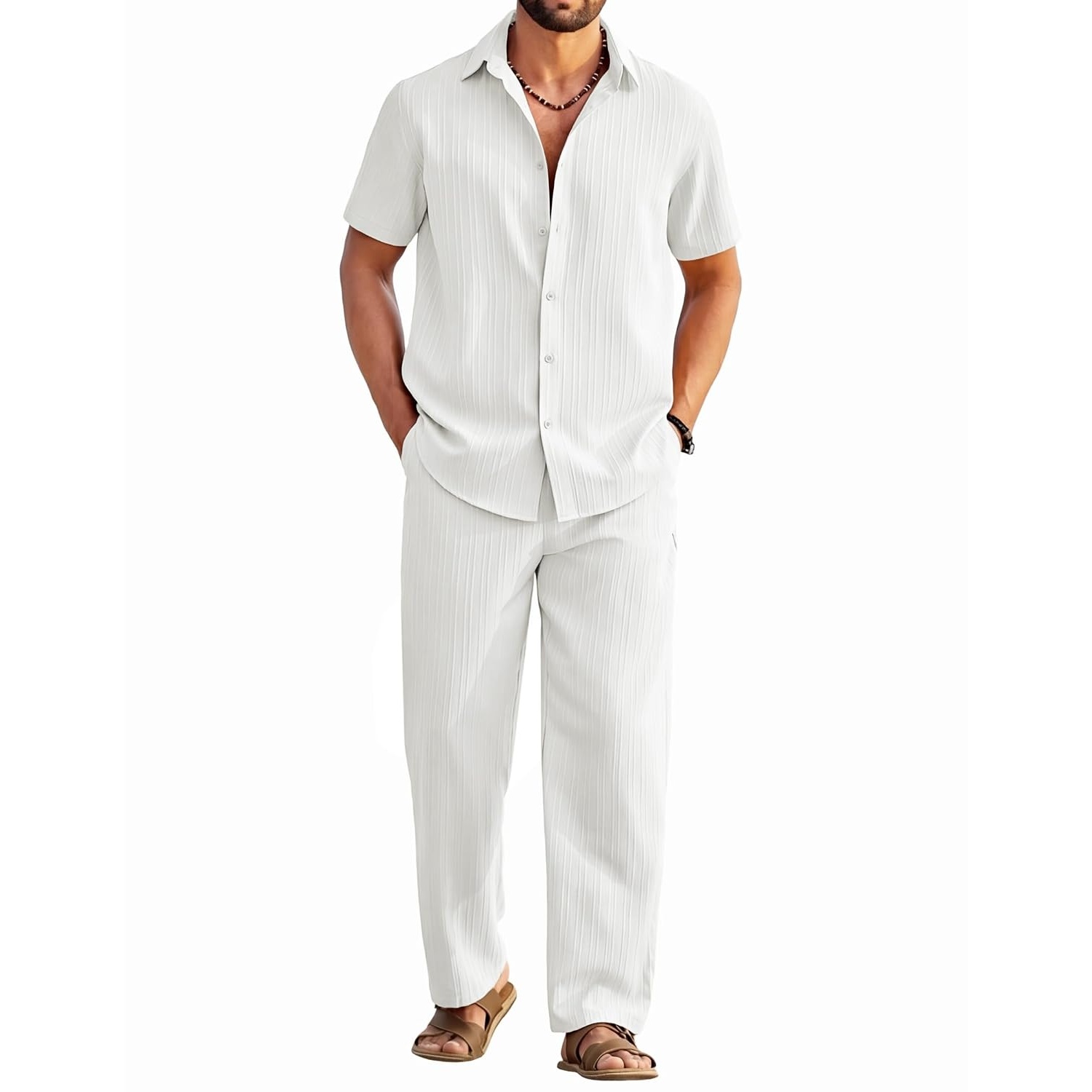 Casual Summer Beach Pants And Shirt Set Shirt Set For Men