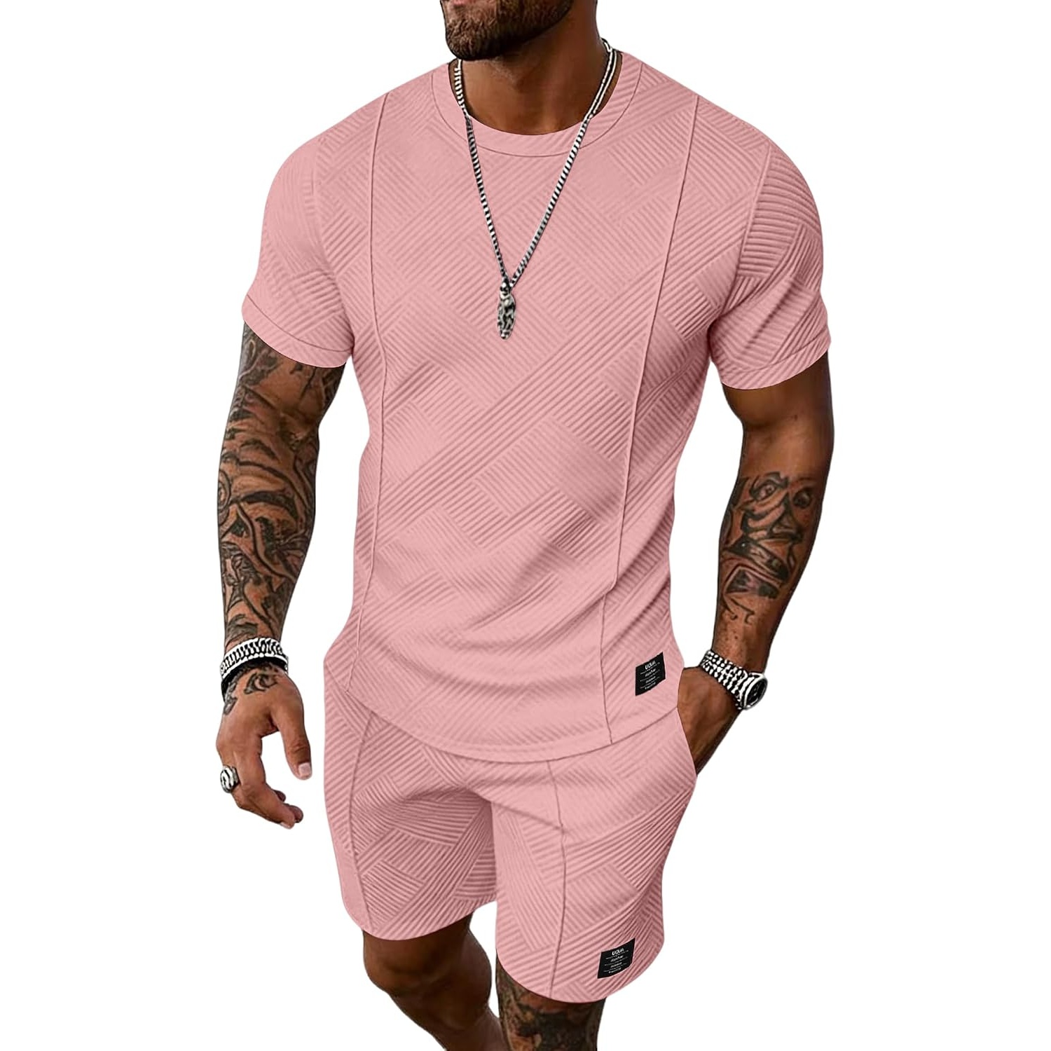 Casual Summer Athletic Shorts And Tshirt Set  For Men