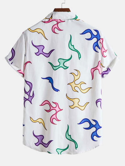 Abstract Print Shirt-Vacay Outfit
