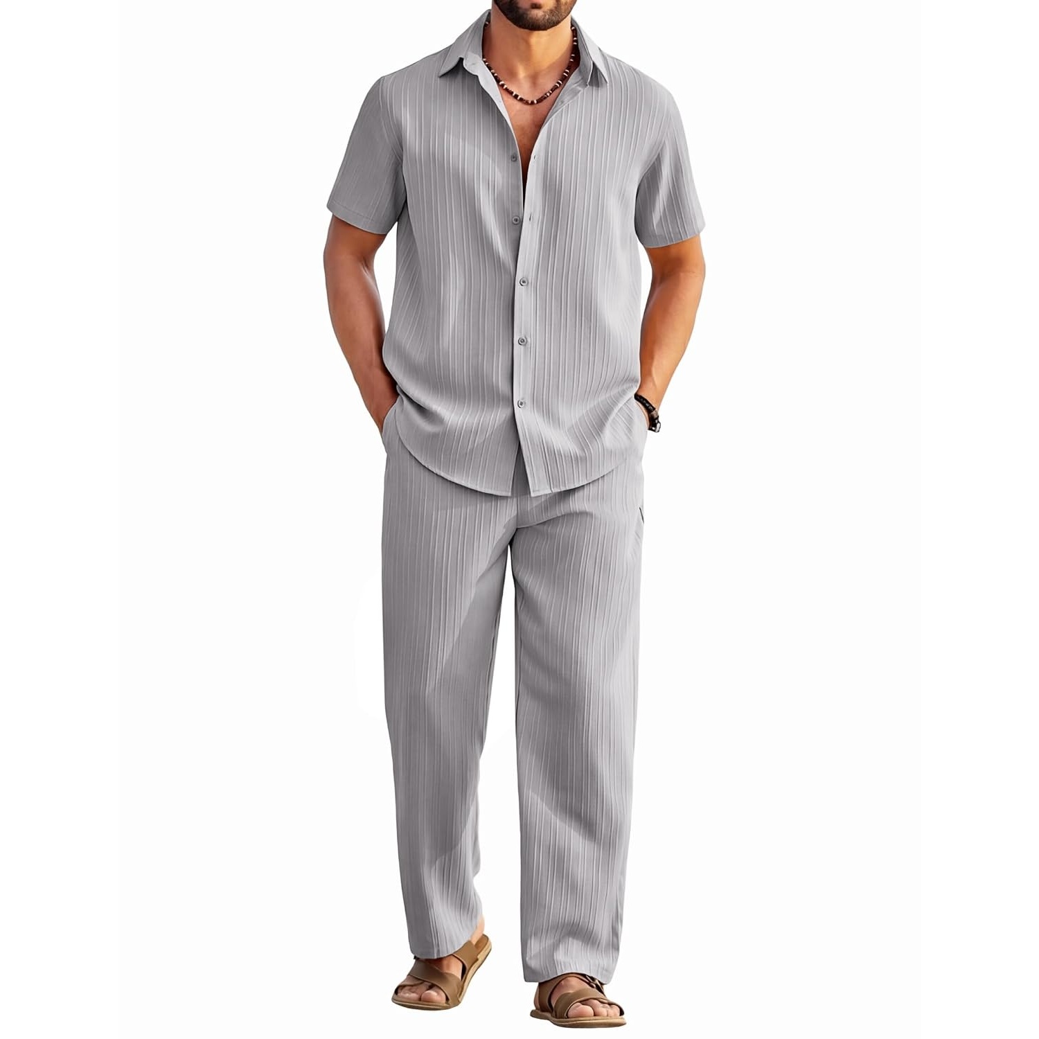 Casual Summer Beach Pants And Shirt Set Shirt Set For Men
