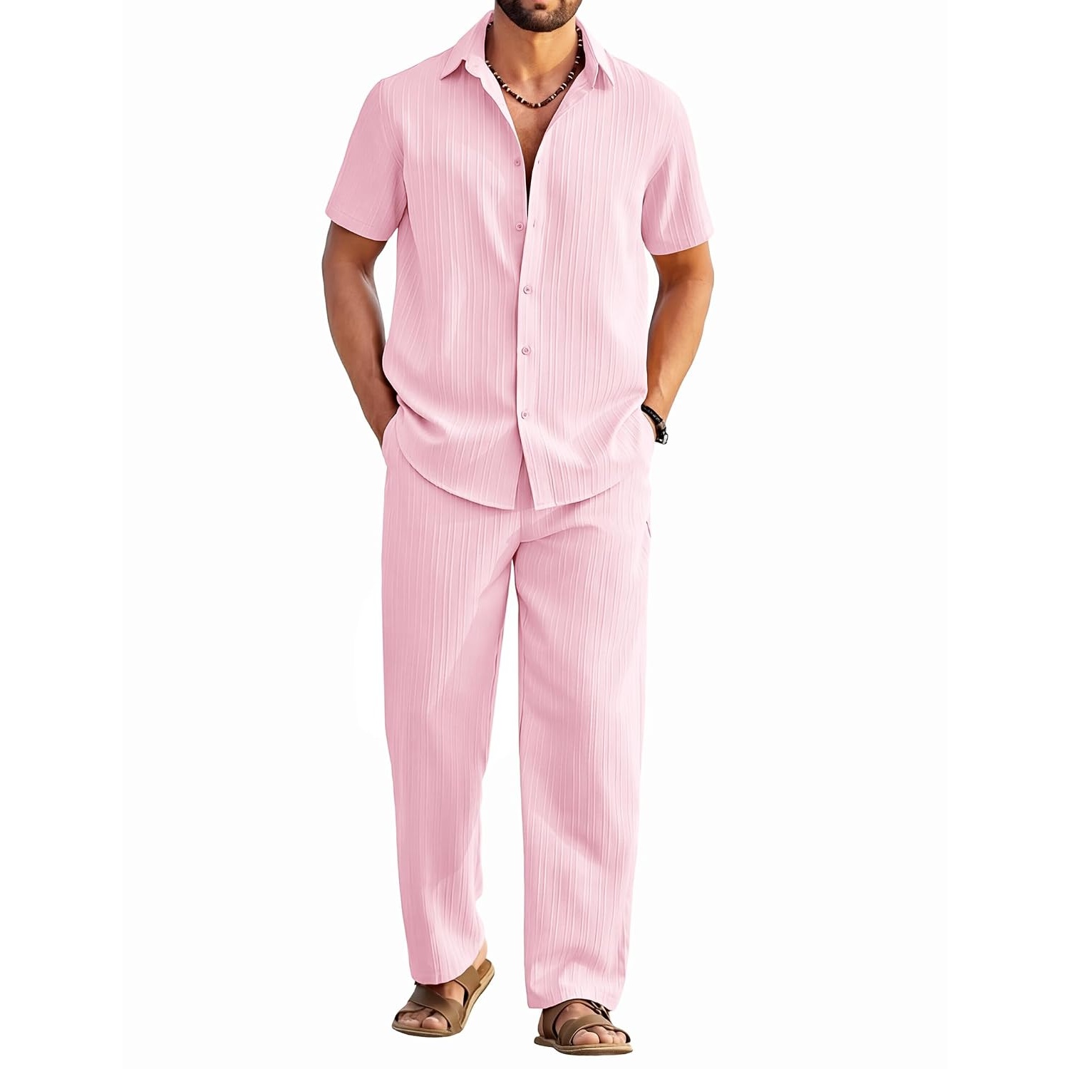Casual Summer Beach Pants And Shirt Set Shirt Set For Men
