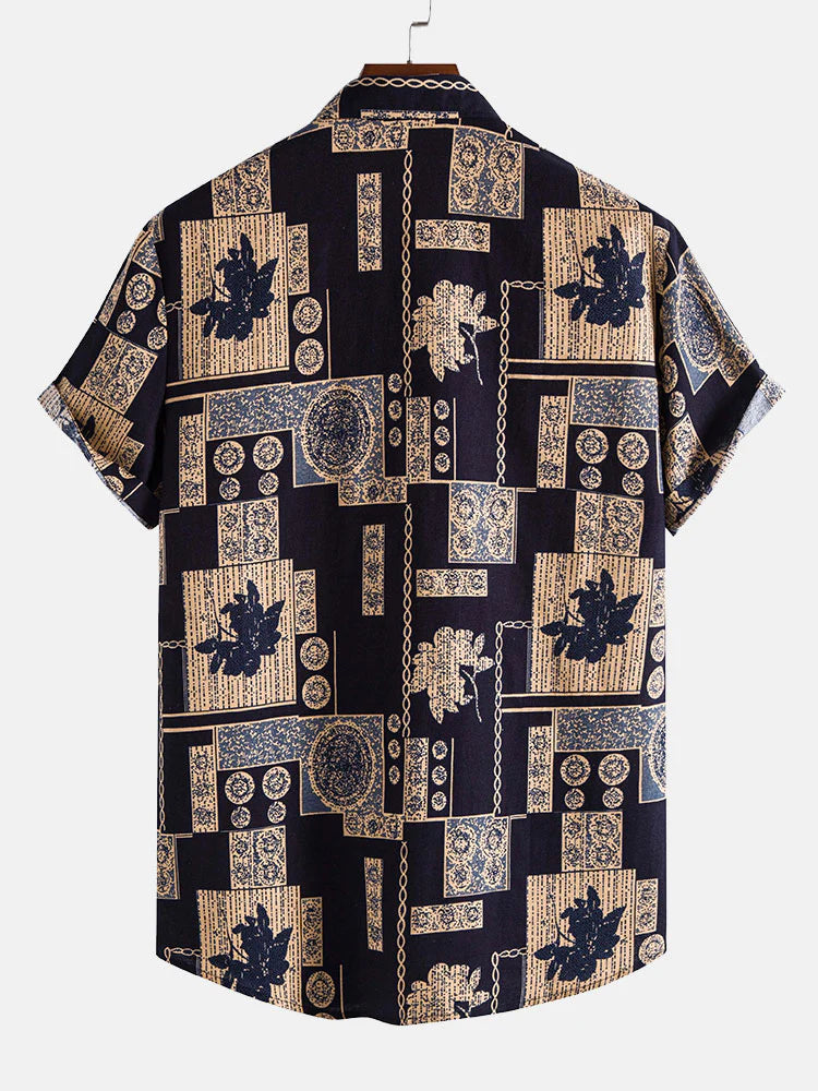 Abstract Print Shirt-Vacay Outfit
