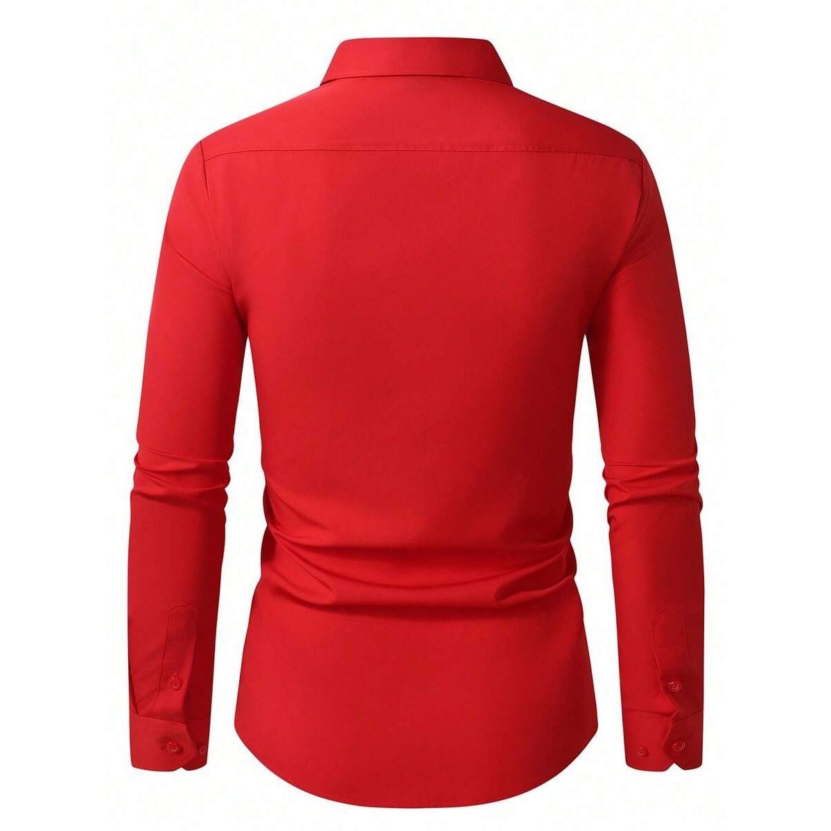Casual Solid Formal Long Sleeve Dress For Men