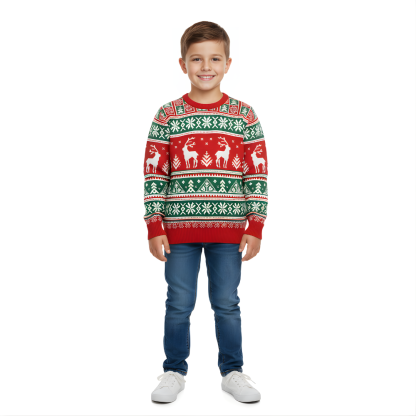Ugly Christmas Sweater With Festive Winter Design