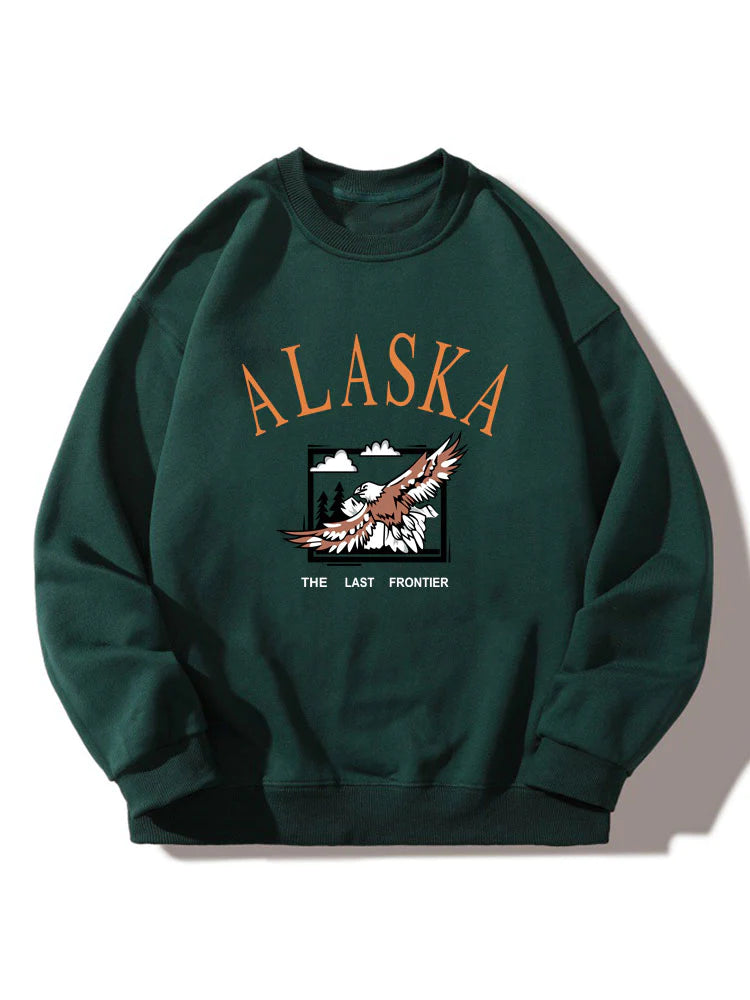 Alaska Eagle Print Sweatshirt-Vacay Outfit