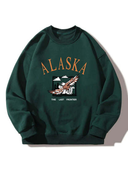 Alaska Eagle Print Sweatshirt-Vacay Outfit