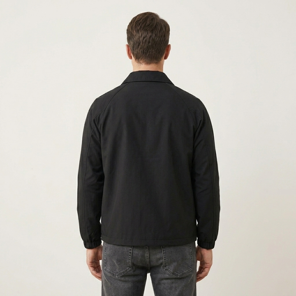 Solid Color Zipper Coach Jacket With Collar For Men