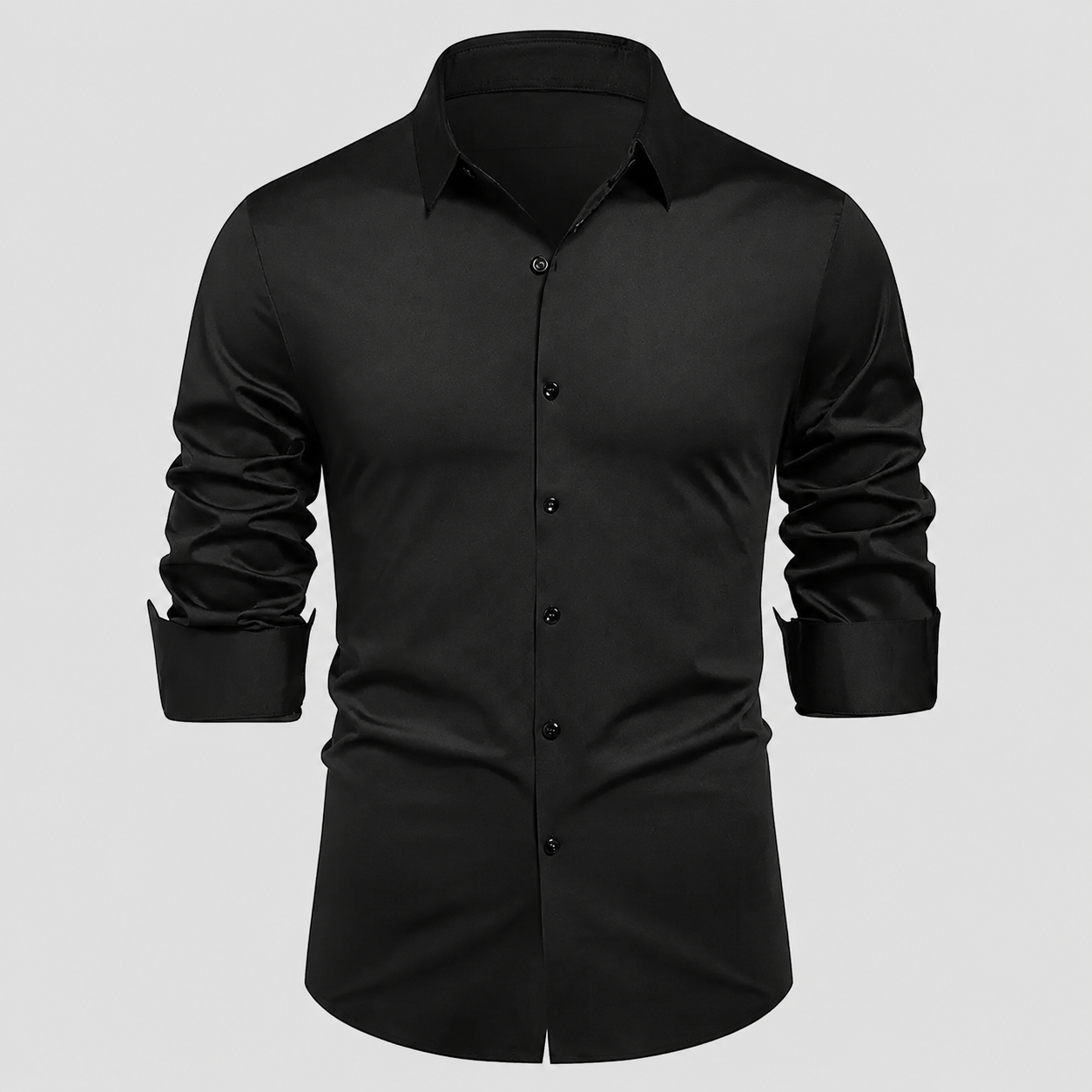 Slim Fit Long Sleeve Solid Color Formal Shirt For Men
