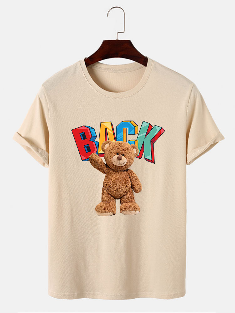 Bear Printed T-Shirt-Vacay Outfit