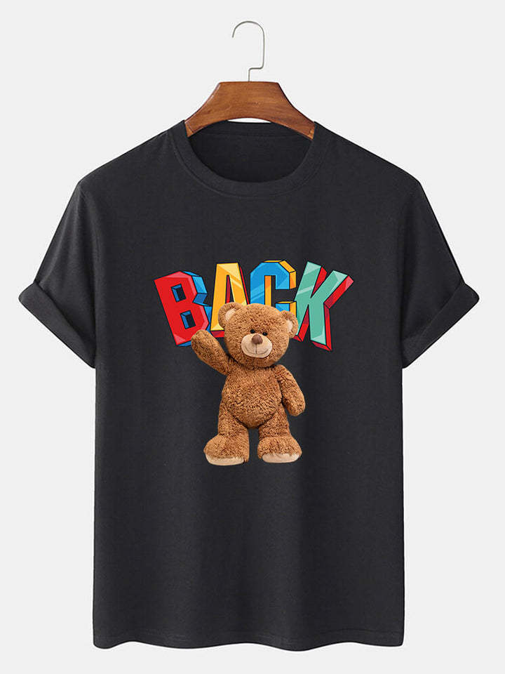 Bear Printed T-Shirt-Vacay Outfit