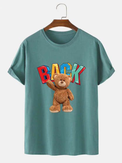 Bear Printed T-Shirt-Vacay Outfit