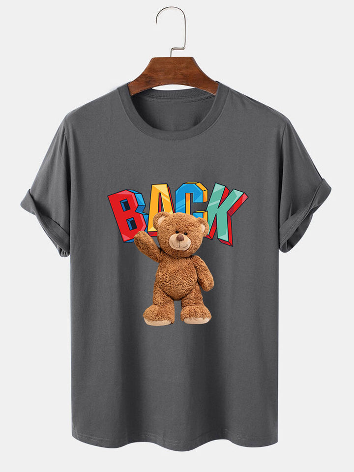 Bear Printed T-Shirt-Vacay Outfit