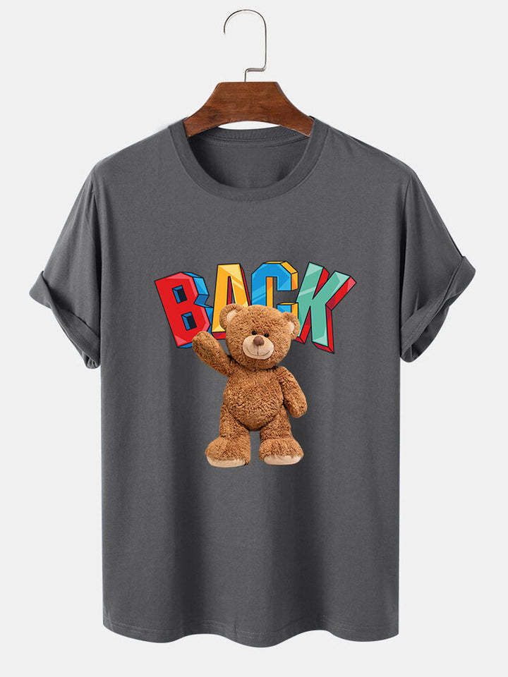 Bear Printed T-Shirt-Vacay Outfit