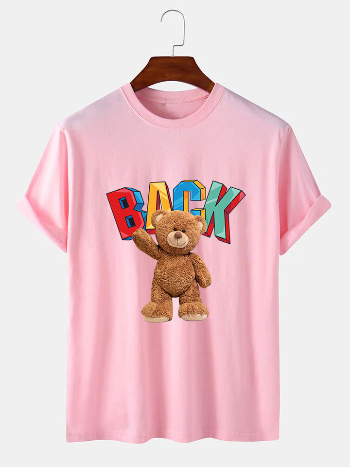 Bear Printed T-Shirt-Vacay Outfit