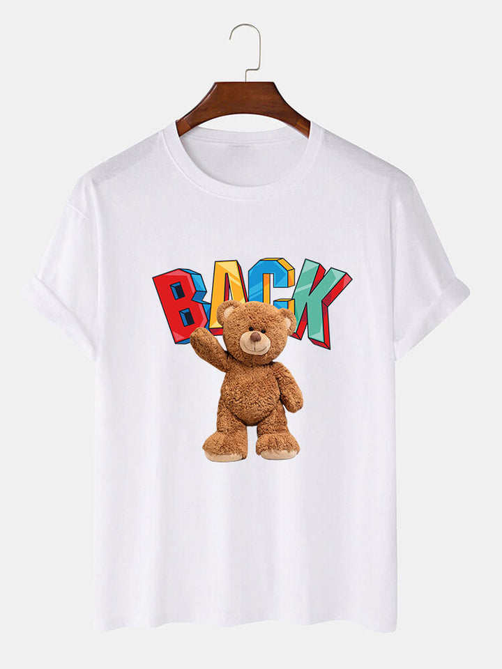 Bear Printed T-Shirt-Vacay Outfit