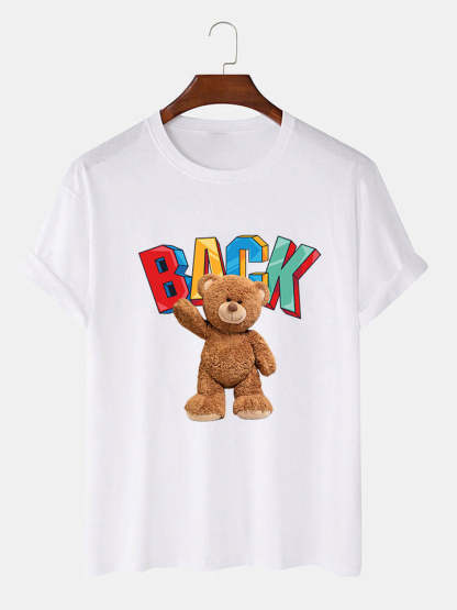 Bear Printed T-Shirt-Vacay Outfit
