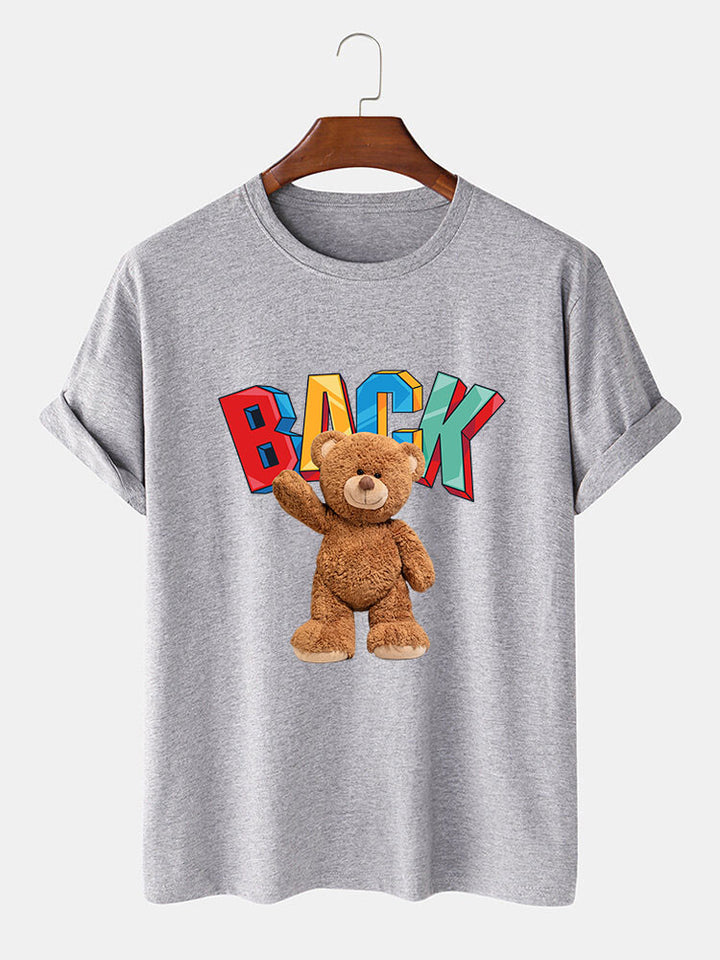 Bear Printed T-Shirt-Vacay Outfit