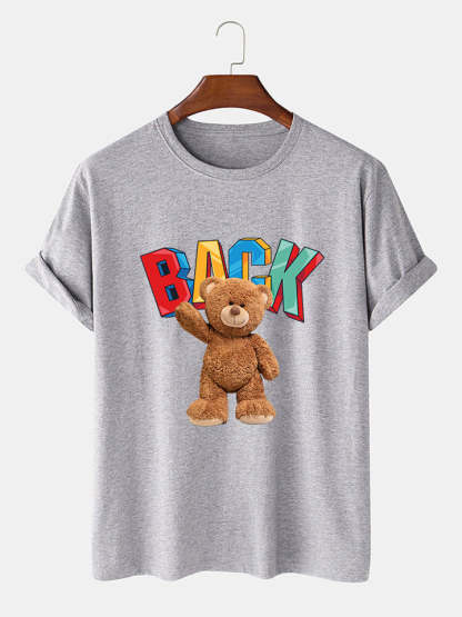 Bear Printed T-Shirt-Vacay Outfit