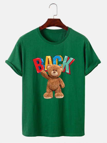 Bear Printed T-Shirt-Vacay Outfit