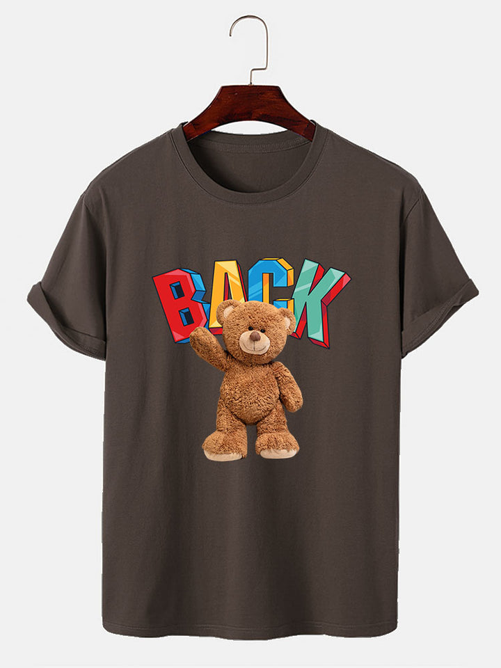 Bear Printed T-Shirt-Vacay Outfit