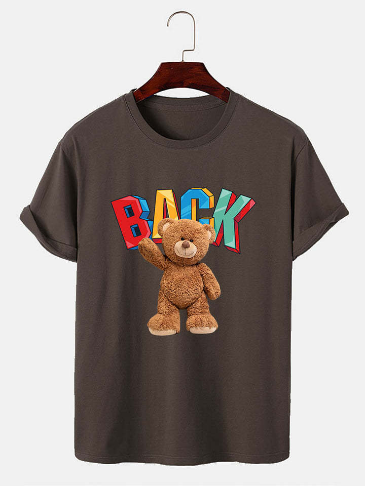 Bear Printed T-Shirt-Vacay Outfit