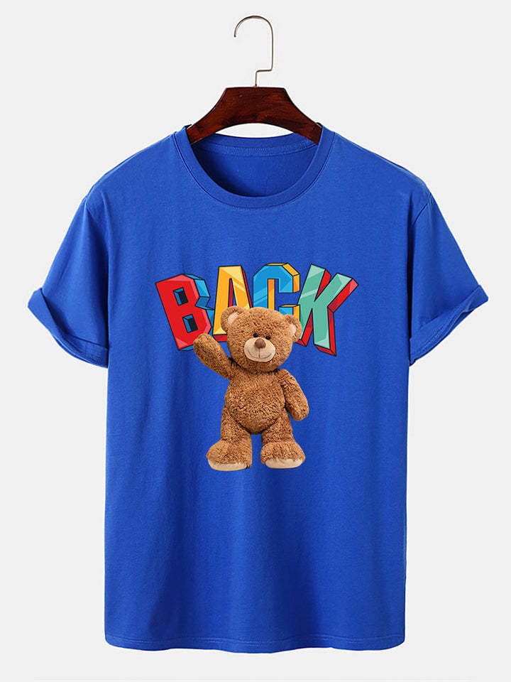 Bear Printed T-Shirt-Vacay Outfit