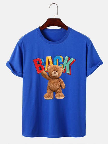Bear Printed T-Shirt-Vacay Outfit