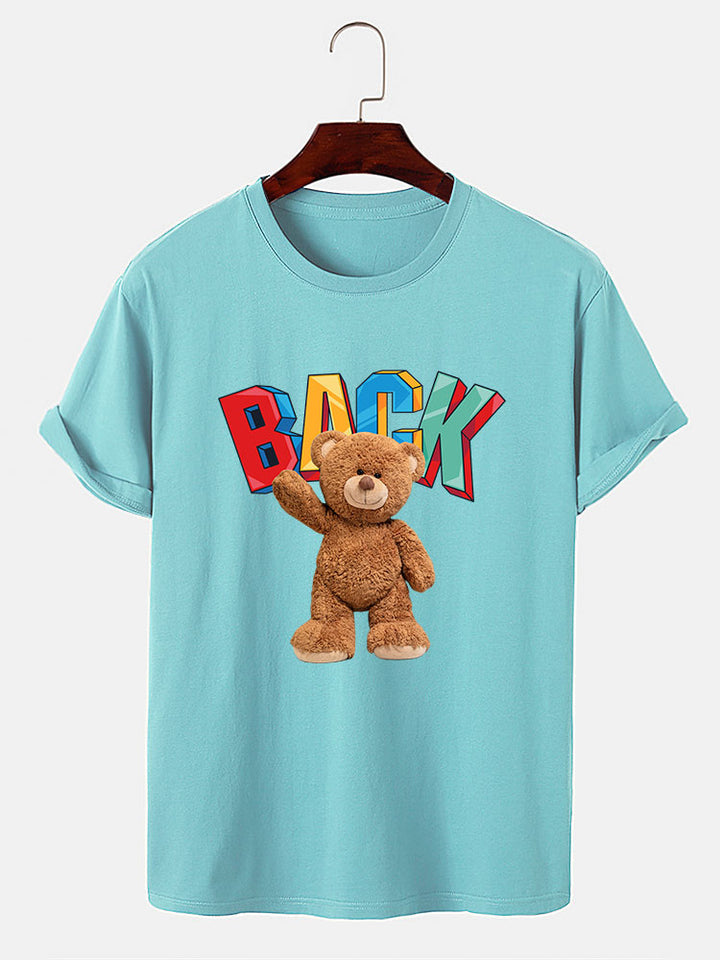 Bear Printed T-Shirt-Vacay Outfit