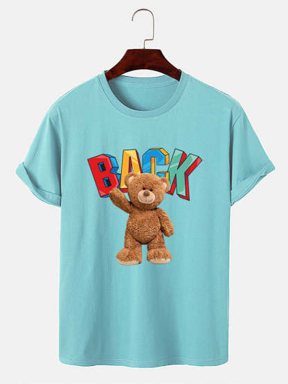 Bear Printed T-Shirt-Vacay Outfit
