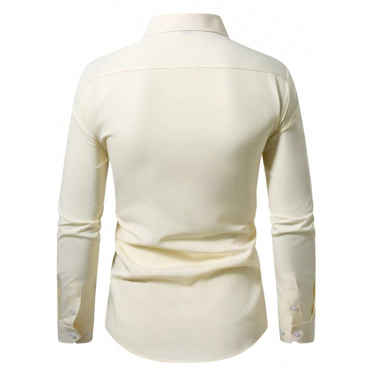 Casual Solid Formal Long Sleeve Dress For Men
