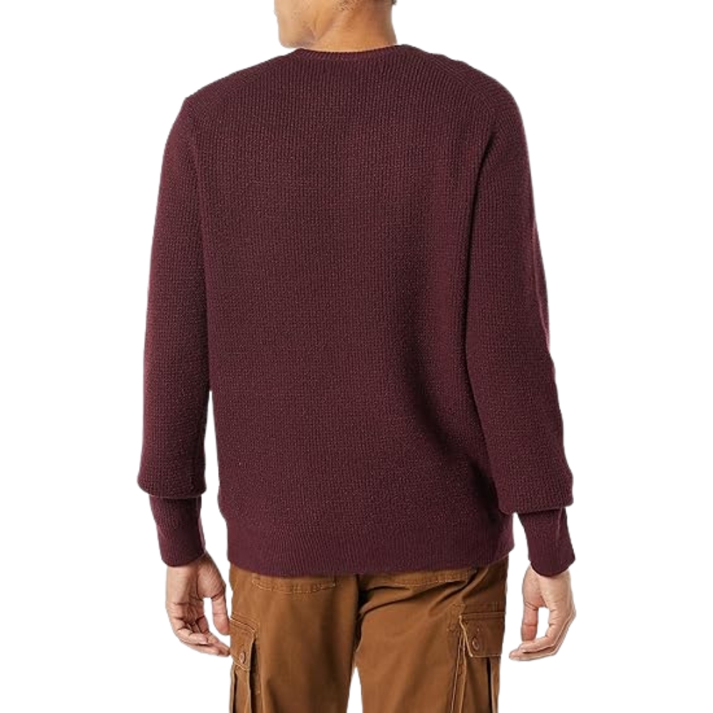 Amazon Essentials Men's Long-Sleeve Soft Touch Waffle Stitch Crewneck Sweater
