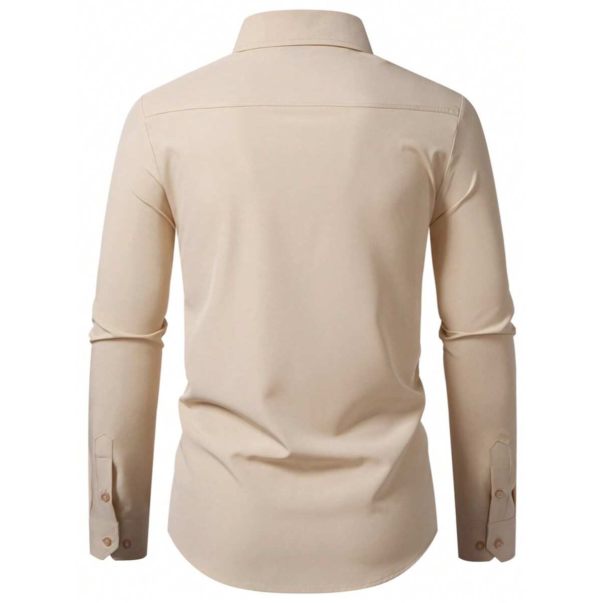 Casual Solid Formal Long Sleeve Dress For Men