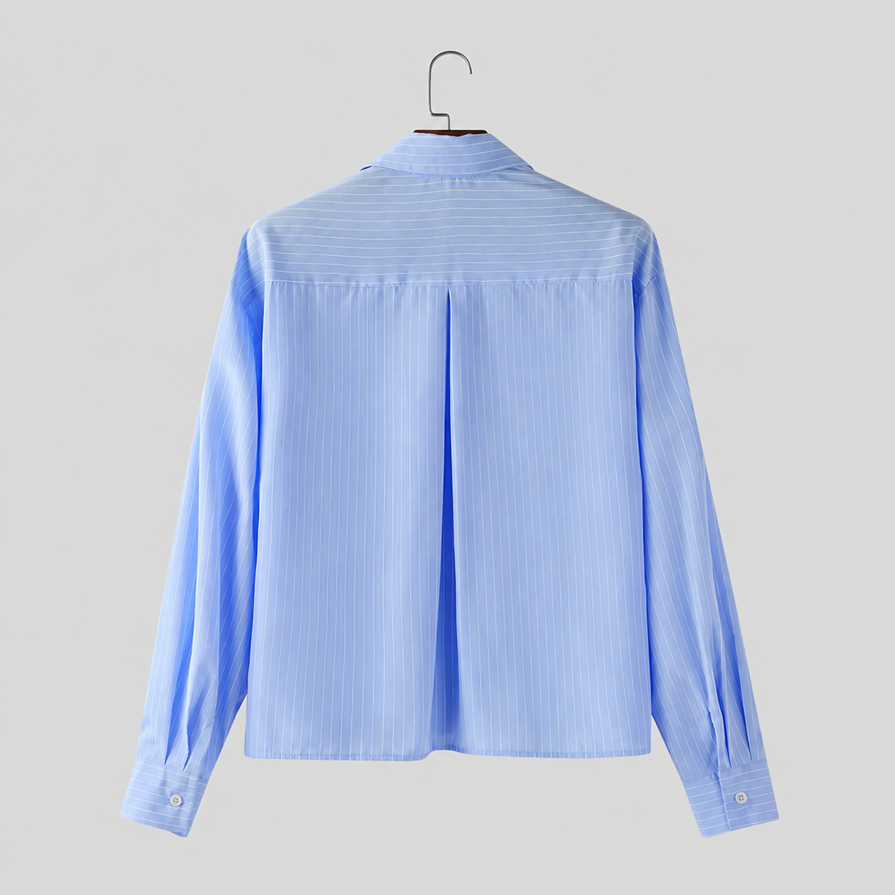  Minimalist Striped Long Sleeve Button Up Cropped Top Shirt For Men