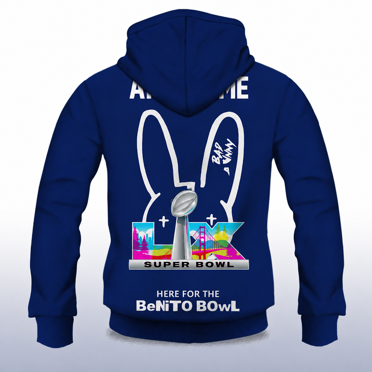 Personalized New York Giants Bad Bunny Bowl Hoodie