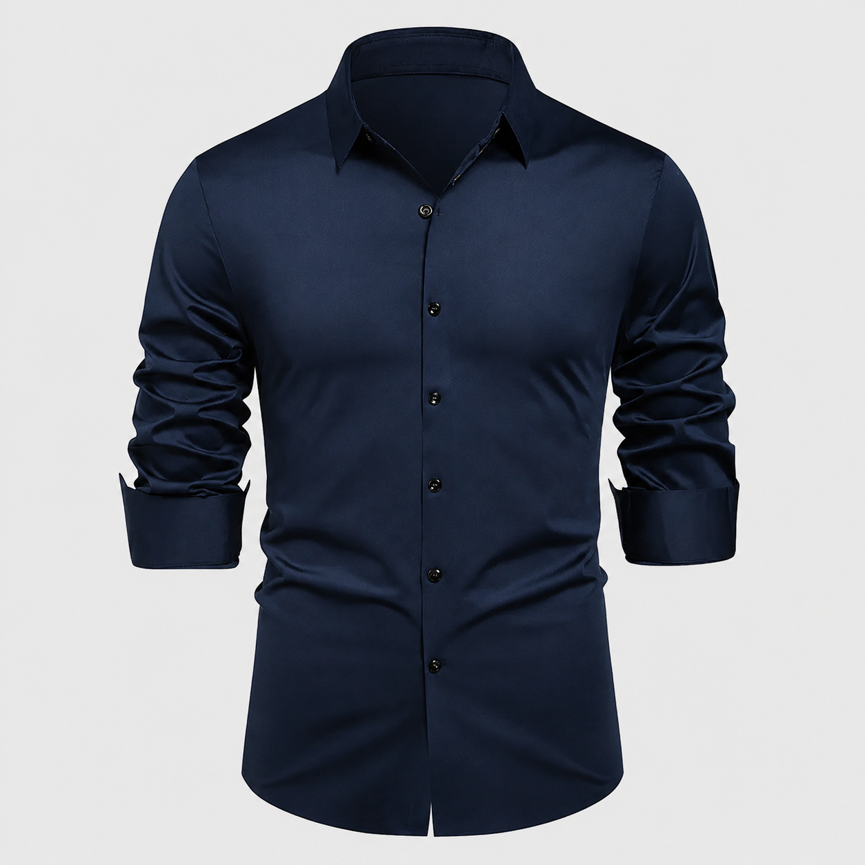 Slim Fit Long Sleeve Solid Color Formal Shirt For Men