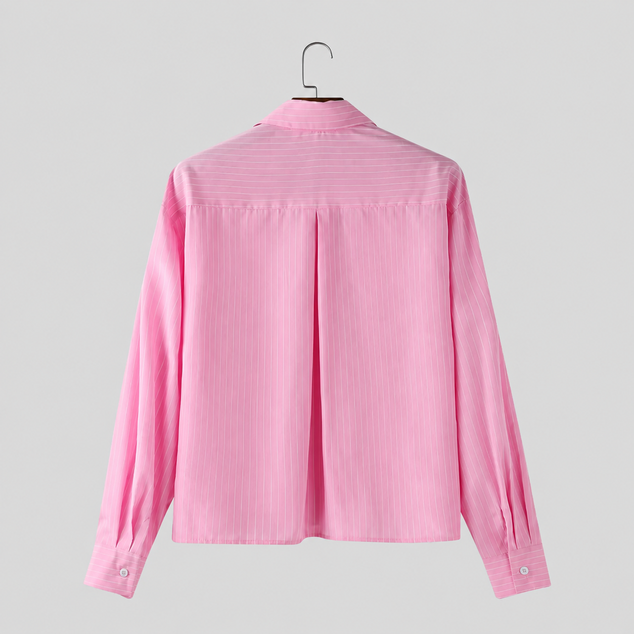  Minimalist Striped Long Sleeve Button Up Cropped Top Shirt For Men