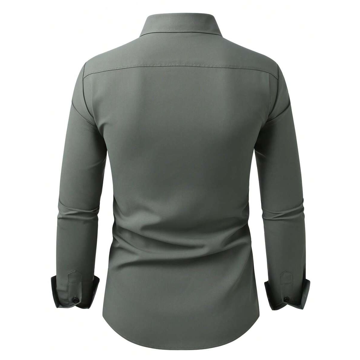 Solid Colored Front Pocket Long Sleeve Shirt