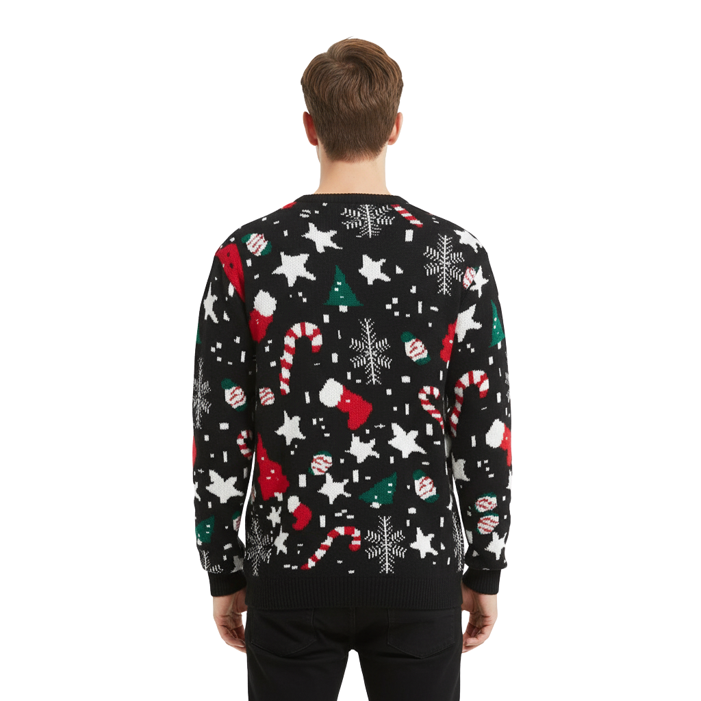 Ugly Christmas Sweater With Santa Design Print