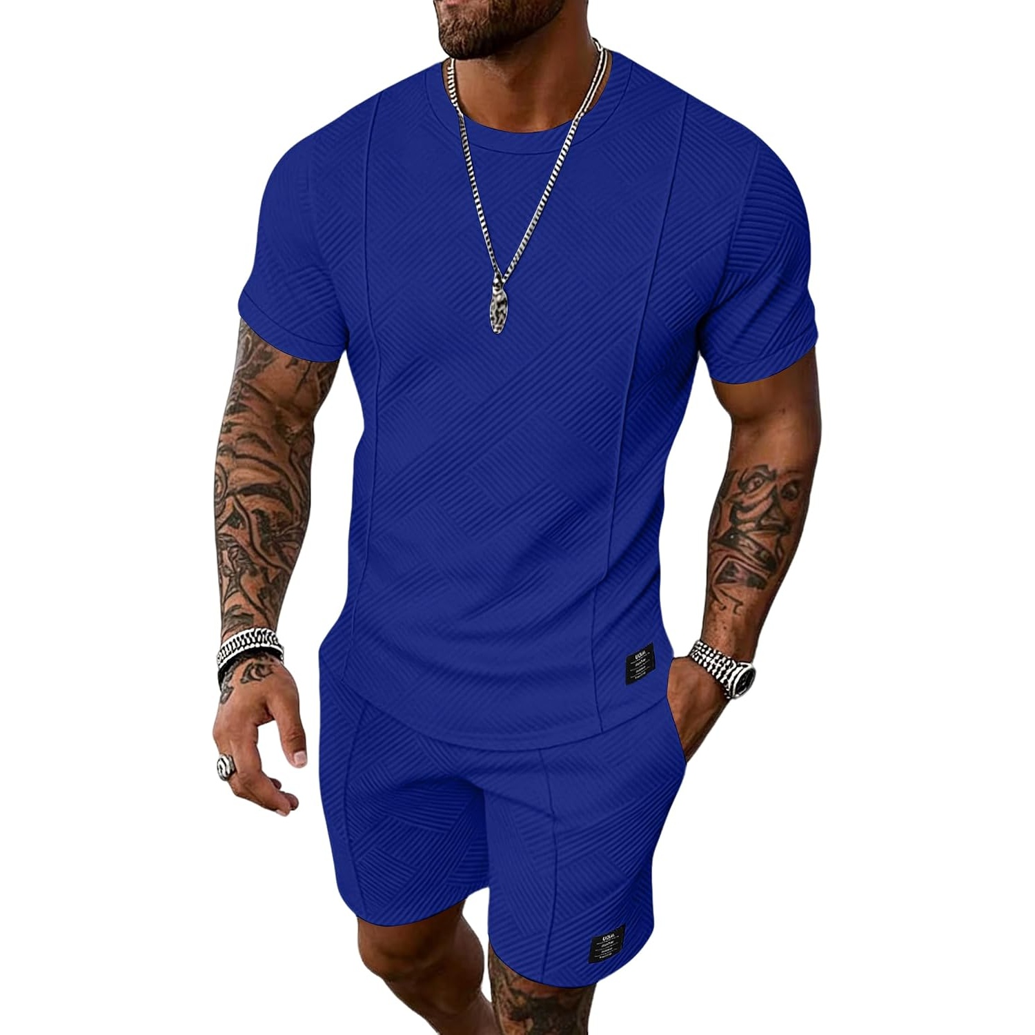 Casual Summer Athletic Shorts And Tshirt Set  For Men