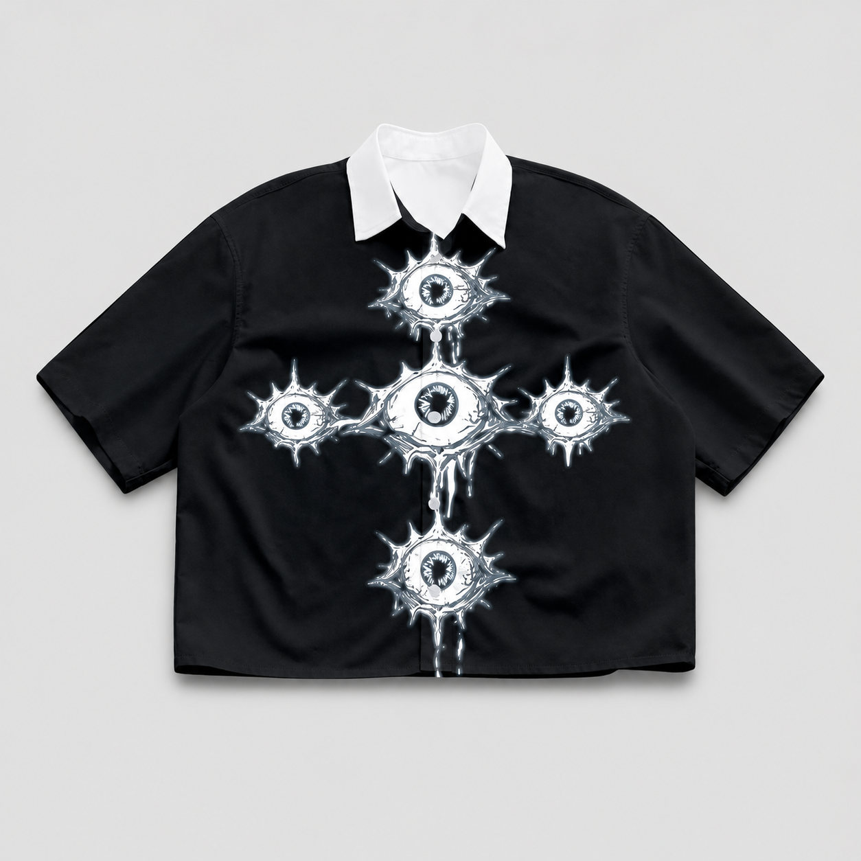 Streetwear Loose Fit Graphic Print Short Sleeve Casual Shirt For Men