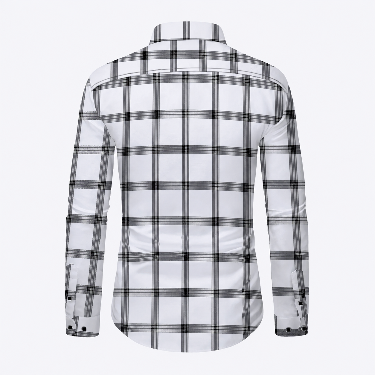 Plaid Checkered Print Long Sleeve Collared Shirt For Men
