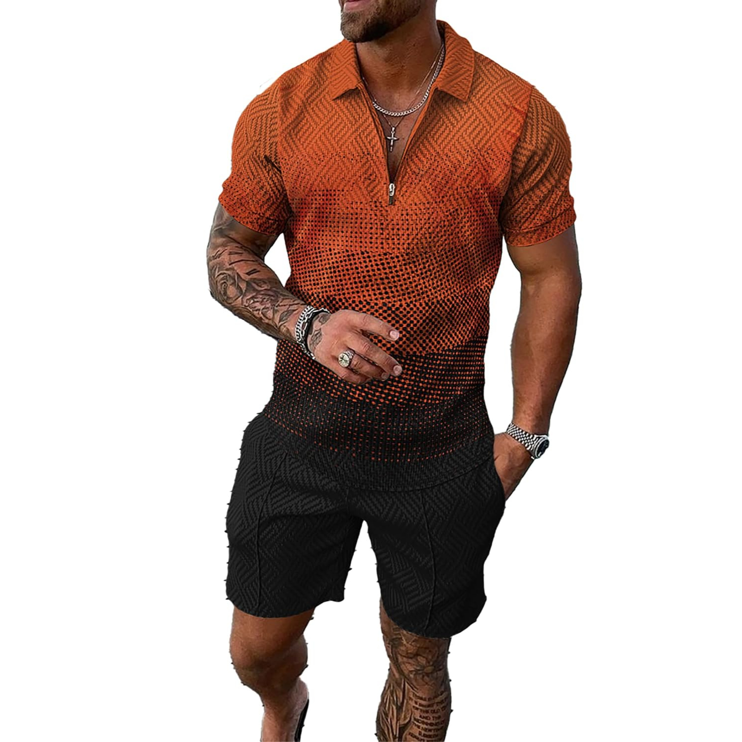 2 Pieces Casual Short Sleeve Shirt And Short Outfit Set