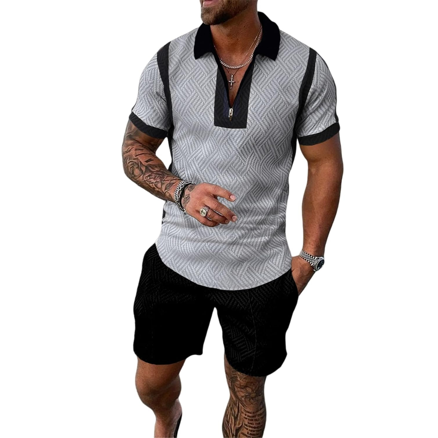 2 Pieces Casual Short Sleeve Shirt And Short Outfit Set
