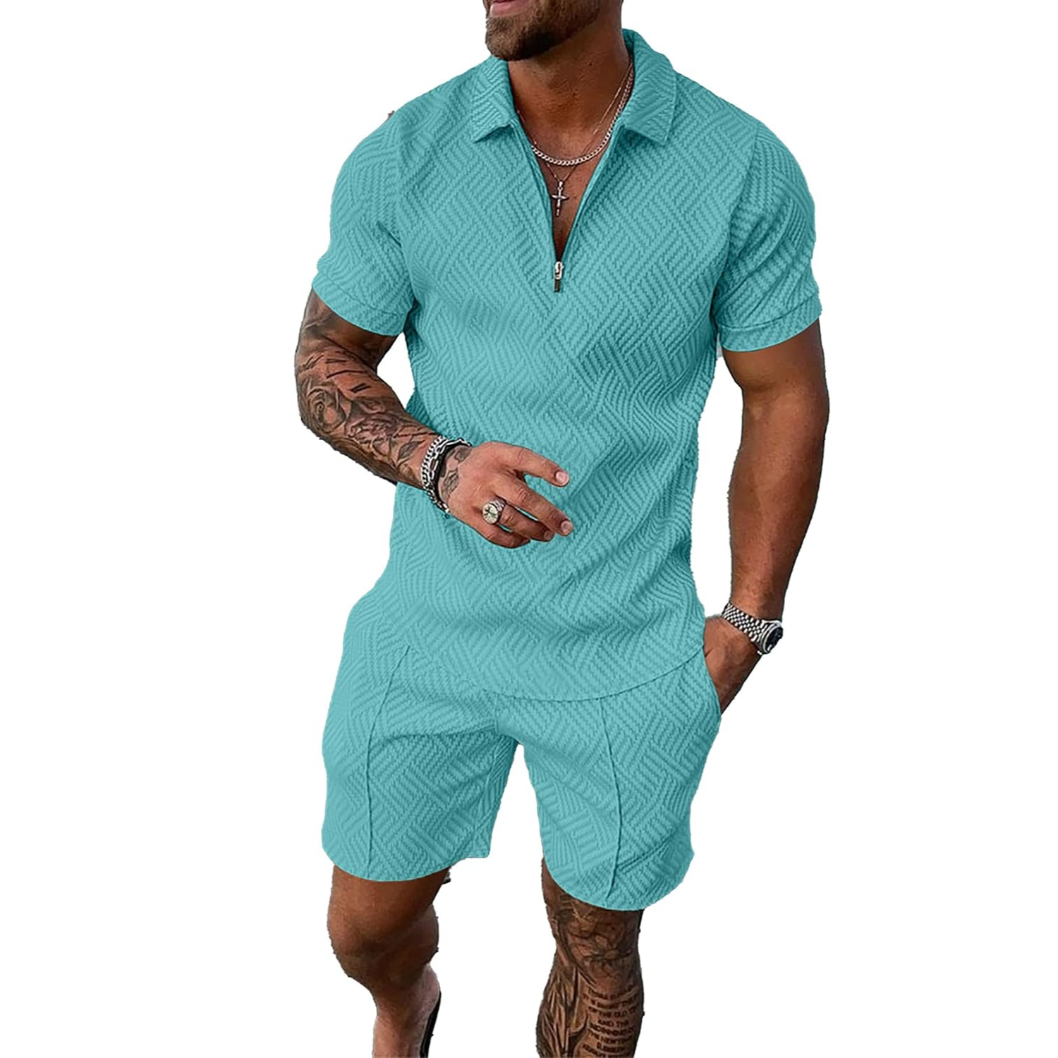 2 Pieces Casual Short Sleeve Shirt And Short Outfit Set