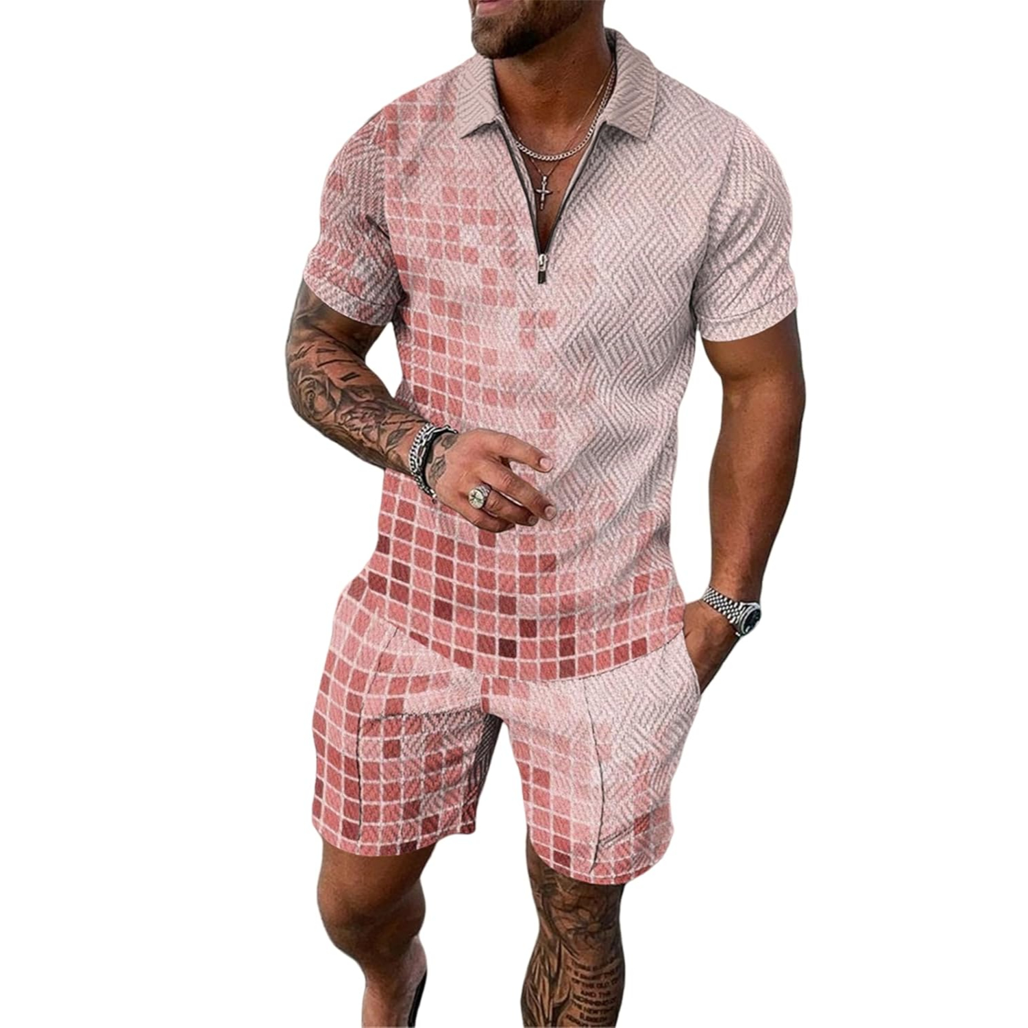2 Pieces Casual Short Sleeve Shirt And Short Outfit Set