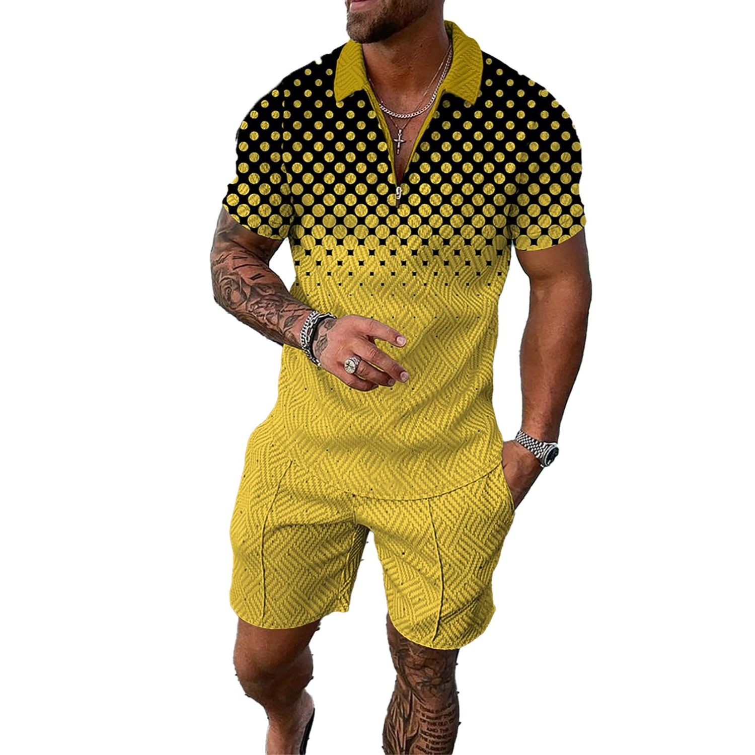 2 Pieces Casual Short Sleeve Shirt And Short Outfit Set